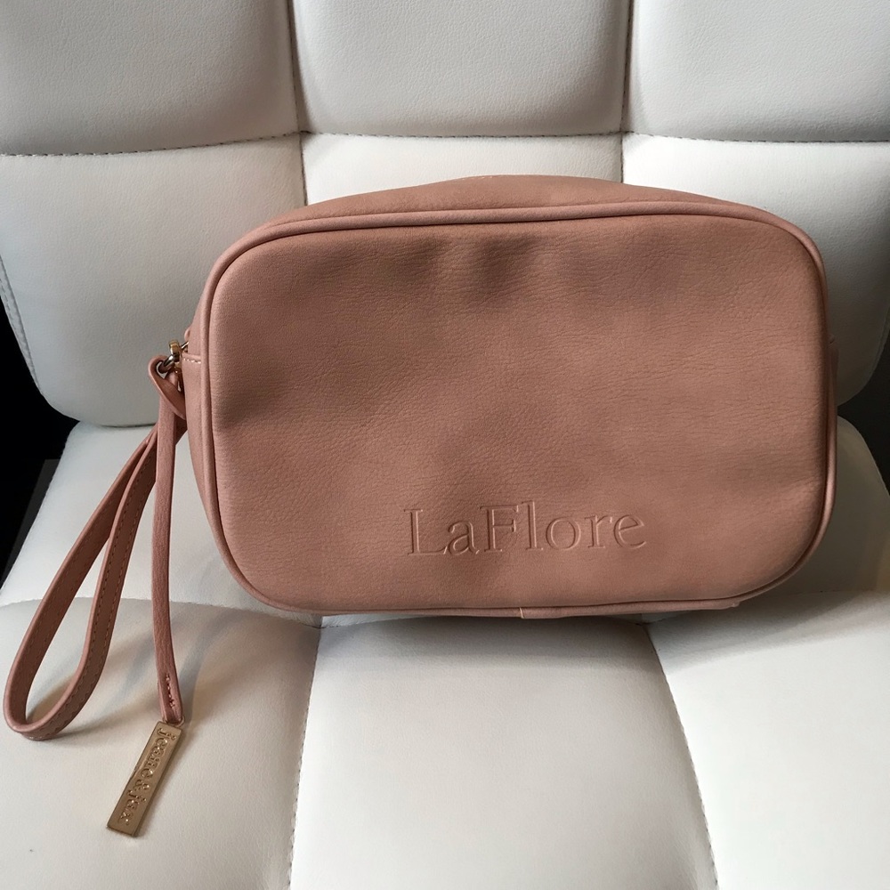 Golden Travel Makeup Organizer Bag Cosmetic Pink